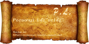 Pozsonyi László névjegykártya